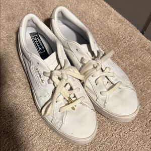 adidas White Low-Top Leather Sneakers for Women
